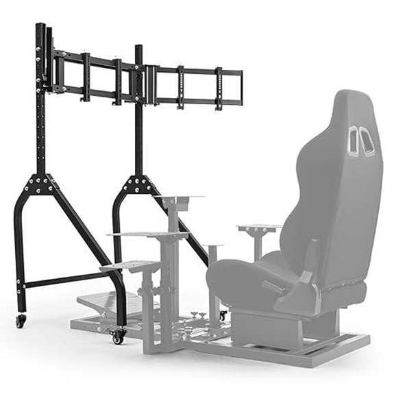 Marada Triple Monitor Stand with Wheels for Sim Racing