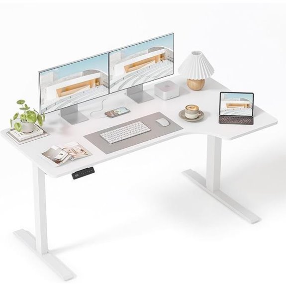 FEZIBO L-Shaped Electric Standing Desk White