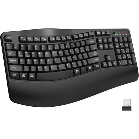 EDJO Wireless Ergonomic Keyboard with Wrist Rest