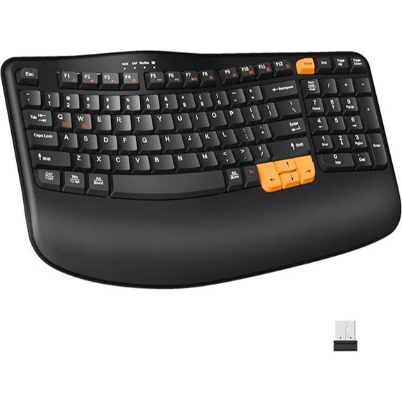 RECCAZR Ergonomic Wireless Keyboard with Wrist Rest