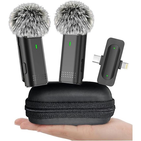 2 Pack Wireless Microphones for Mobile Content Creation