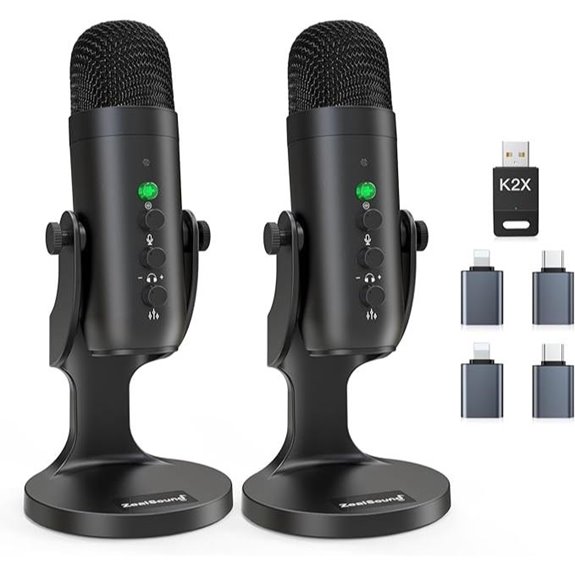 ZealSound Wireless Microphone Bundle for Podcast & Gaming