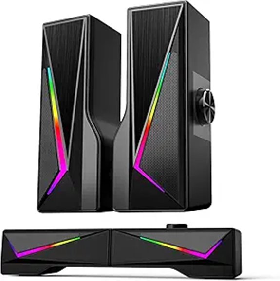 Bluetooth Gaming Stereo Computer Speakers with RGB