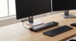 two computer desk organization